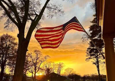 Flag at sunset